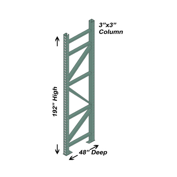 Upright - 3X3 Post - 48D X 192H - Green | Bastian Solutions