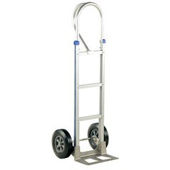 Aluminum P Handle Truck with Hard Rubber Wheels - 500 lbs Capacity