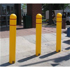 Plastic Bollard Post Cover W/Red Tape 7-1/8 X 52 In