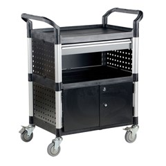 Commercial Cart 33X19 3-Shelf W/ Doors