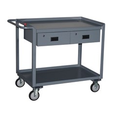 Two shelf service cart 30 x 36 with two drawers