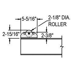 Raised End Roller  - 27 in. Between Rail Width