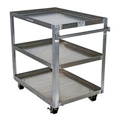 Alum Service Cart W/ Three 28X40 Shelves