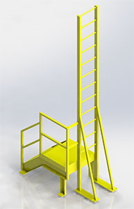 Fixed height ladder for variable height access